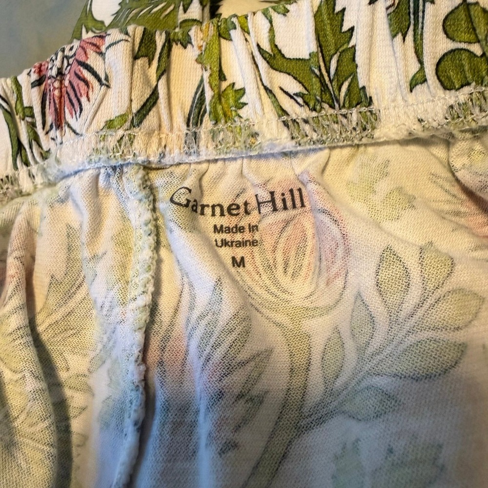 Women's Garnett hill floral print pajama pants 100% organic cotton size medium - Picture 3 of 5